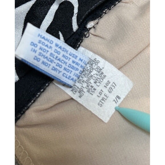 Vintage Zebra Floral One Piece Swimsuit Barefoot Miss Size 7/8 High Cut 90s Vibe - Picture 8 of 8